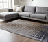 9' X 12' Blue Orange And Gray Abstract Area Rug
