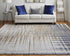 9' X 12' Blue Orange And Gray Abstract Area Rug