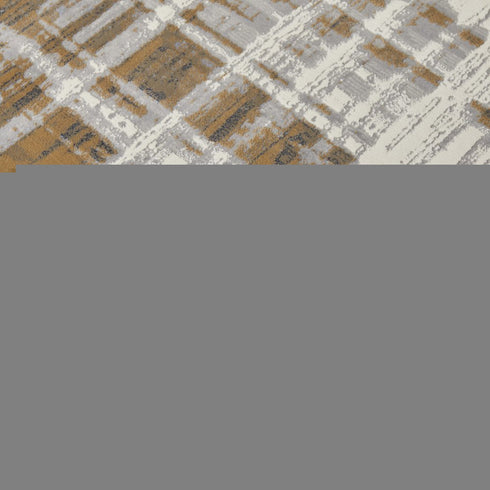 9' X 12' Blue Orange And Gray Abstract Area Rug