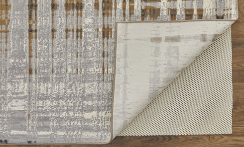 9' X 12' Blue Orange And Gray Abstract Area Rug