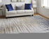 9' X 12' Blue Orange And Gray Abstract Area Rug