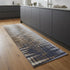 9' X 12' Blue Orange And Gray Abstract Area Rug