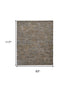 8' X 10' Brown And Gray Wool Abstract Hand Knotted Area Rug