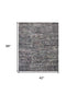 4' X 6' Blue and Gray Wool Abstract Hand Knotted Area Rug