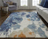 9' X 12' Blue Copper And Ivory Wool Floral Hand Tufted Area Rug