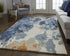 9' X 12' Blue Copper And Ivory Wool Floral Hand Tufted Area Rug