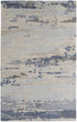 5' X 8' Blue and Ivory Wool Abstract Hand Tufted Area Rug