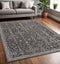 5' X 8' Blue Gray And Charcoal Wool Floral Hand Tufted Area Rug