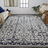9' X 12' Gray And Taupe Wool Floral Hand Tufted Area Rug