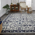 9' X 12' Gray And Taupe Wool Floral Hand Tufted Area Rug