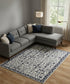 9' X 12' Gray And Taupe Wool Floral Hand Tufted Area Rug