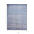 9' X 12' Blue and Silver Wool Striped Hand KNotted Area Rug