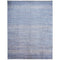 9' X 12' Blue and Silver Wool Striped Hand KNotted Area Rug