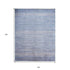 9' X 12' Blue and Silver Wool Striped Hand KNotted Area Rug