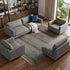 9' X 12' Gray Ivory And Brown Wool Striped Shag Hand Knotted Area Rug