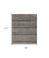 9' X 12' Gray Ivory And Brown Wool Striped Shag Hand Knotted Area Rug