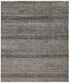 9' X 12' Gray Ivory And Brown Wool Striped Shag Hand Knotted Area Rug
