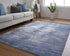 9' X 12' Blue Gray And Ivory Striped Power Loom Distressed Area Rug