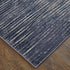 9' X 12' Blue Gray And Ivory Striped Power Loom Distressed Area Rug