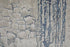 8' X 10' Ivory and Blue Abstract Power Loom Distressed Non Skid Area Rug