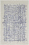 5' X 8' Ivory And Blue Wool Crosshatch Hand Tufted Area Rug