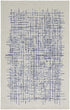 5' X 8' Ivory And Blue Wool Crosshatch Hand Tufted Area Rug