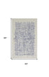 5' X 8' Ivory And Blue Wool Crosshatch Hand Tufted Area Rug