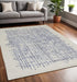 5' X 8' Ivory And Blue Wool Crosshatch Hand Tufted Area Rug