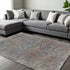 8' X 10' Blue Red And Gray Floral Area Rug