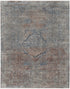 8' X 10' Blue Red And Gray Floral Area Rug