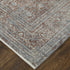 8' X 10' Blue Red And Gray Floral Area Rug
