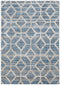 9' X 12' Blue And Ivory Geometric Power Loom Stain Resistant Area Rug