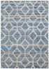 9' X 12' Blue And Ivory Geometric Power Loom Stain Resistant Area Rug