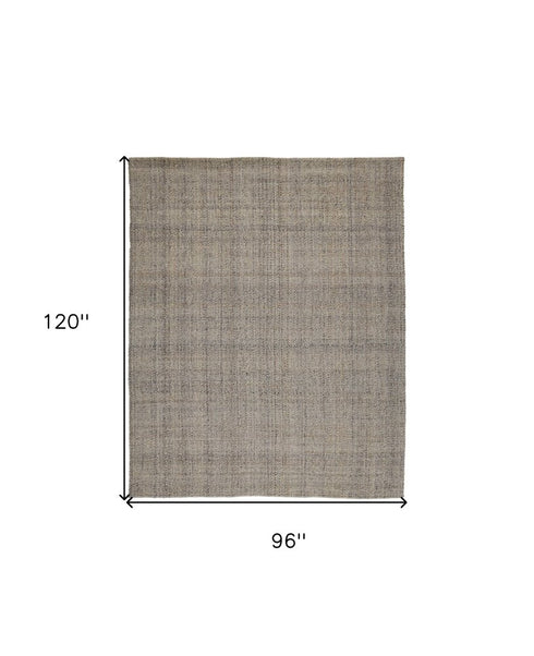 9' X 12' Gray Ivory And Tan Hand Woven Area Rug