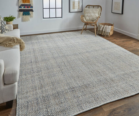 9' X 12' Gray Ivory And Tan Hand Woven Area Rug