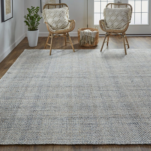 9' X 12' Gray Ivory And Tan Hand Woven Area Rug
