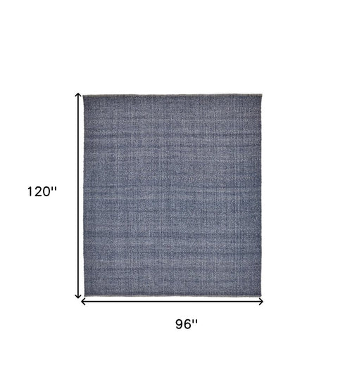 9' X 12' Blue Hand Woven Area Rug