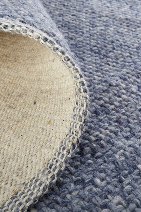 9' X 12' Blue Hand Woven Area Rug