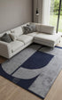 9' X 12' Blue And Silver Wool Geometric Tufted Handmade Area Rug