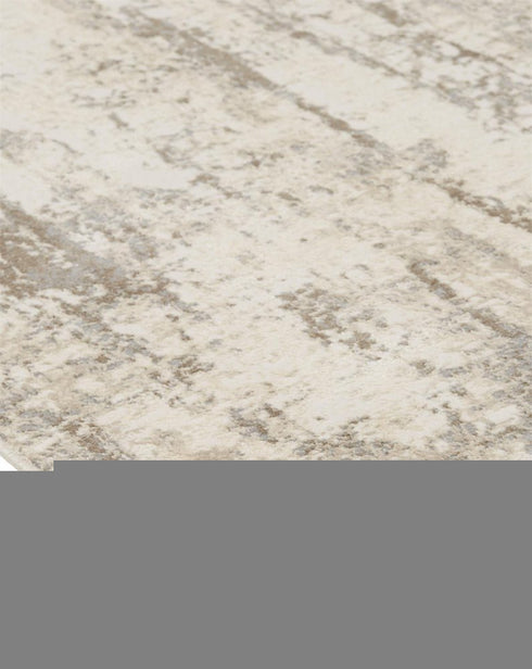8' X 10' Ivory And Brown Abstract Area Rug