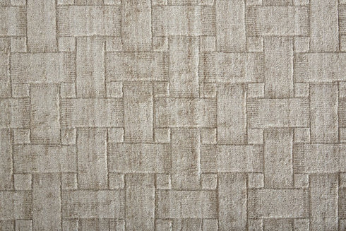 5' X 8' Ivory And Brown Striped Hand Woven Area Rug