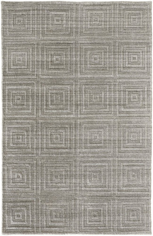 5' X 8' Gray And Silver Striped Hand Woven Area Rug