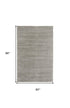5' X 8' Gray And Silver Striped Hand Woven Area Rug