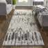 9' X 12' Ivory Brown And Gray Abstract Power Loom Stain Resistant Area Rug
