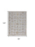 8' X 10' Ivory Silver And Tan Floral Hand Knotted Stain Resistant Area Rug