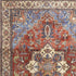 8' X 10' Blue And Orange Floral Medallion Area Rug