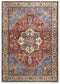 8' X 10' Blue And Orange Floral Medallion Area Rug