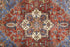 8' X 10' Blue And Orange Floral Medallion Area Rug