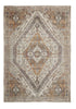 8' X 10' Brown Ivory And Orange Medallion Distressed Washable Area Rug