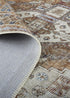 8' X 10' Brown Ivory And Orange Medallion Distressed Washable Area Rug